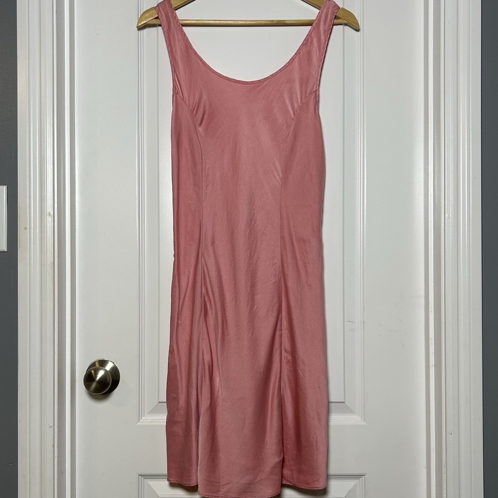 Victoria's Secret Vintage Y2K 2000s 100% Silk Pink Scoop Neck Panel Slip Dress